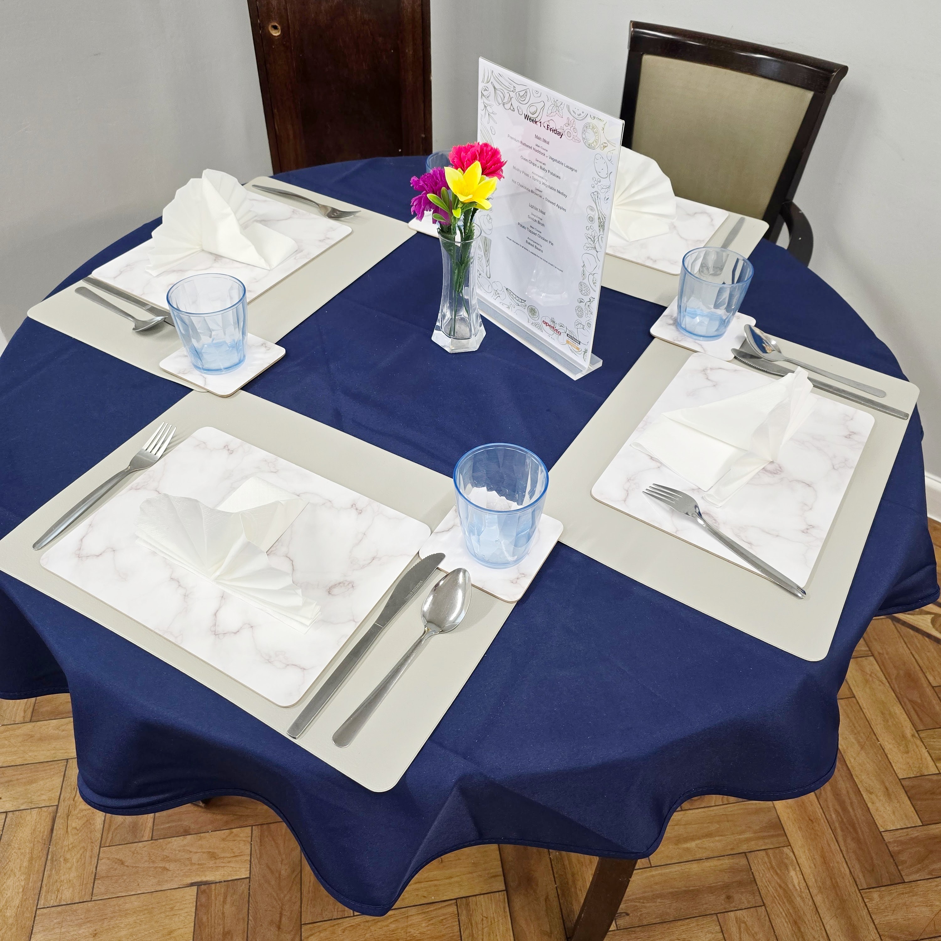 A Beautifully Set Dining Table At Downing House