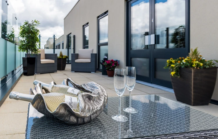 Balcony with seating at Speedwell Court Southampton