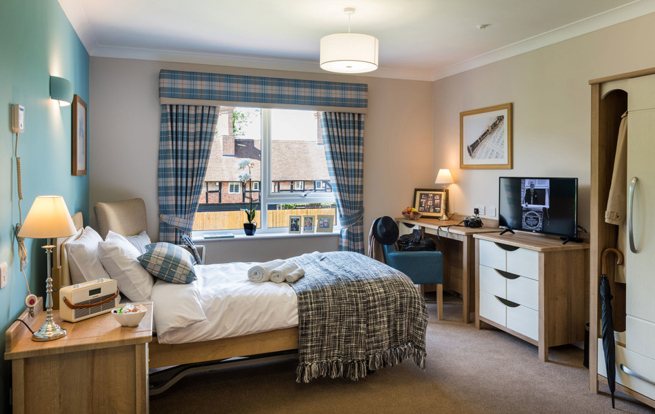 Internal shot of residents bedroom at Abbeyfield Speedwell Court