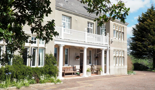 Outside entrance of Hill House, Care Home in Honiton, Devon
