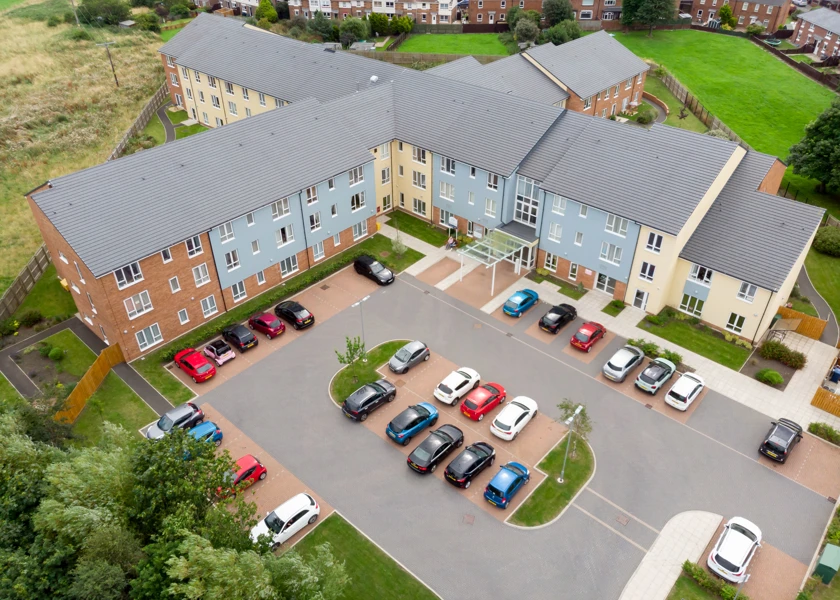 Aerial view of car park at Hope Bank View, Sunderland