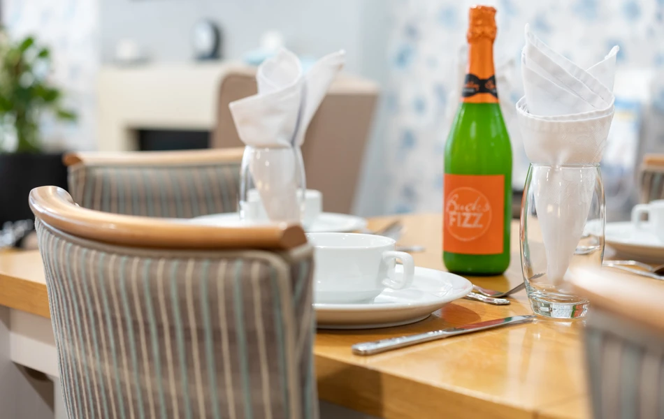 Our dining table set for dinner