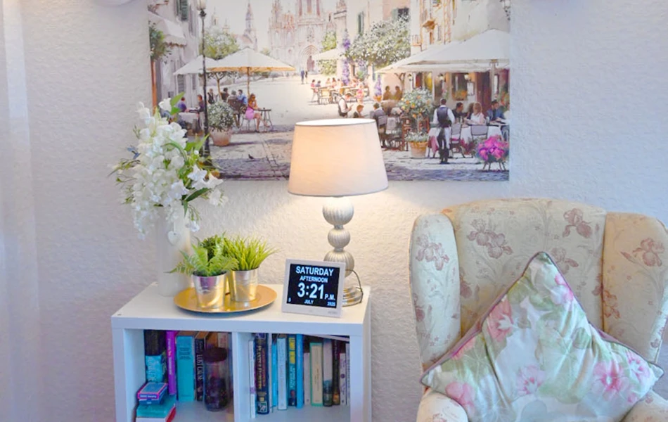 Armchair, Bookcase And Painting In Abbeyfield House, Settle BD24 9RB