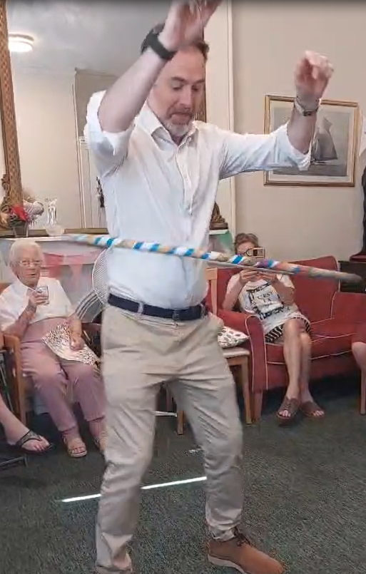 MP taking part in hula hoop challenge