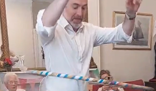 MP taking part in hula hoop challenge