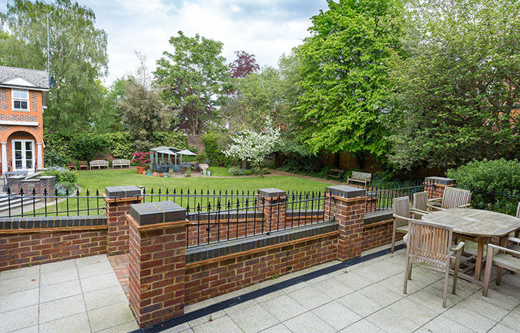 View of ramp from the patio in the garden at Lee House