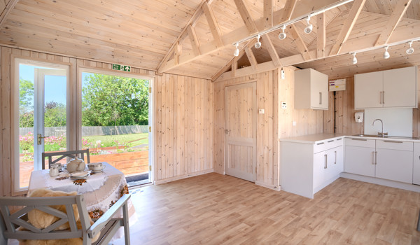 Abbeyfield care home summer house is used by local charities