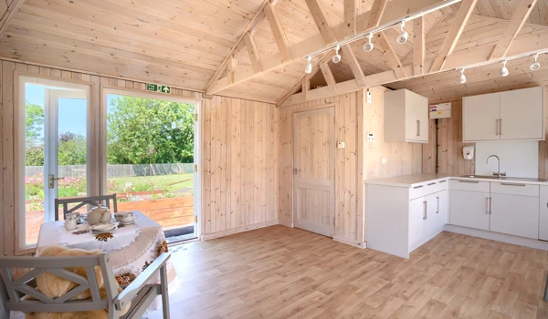 Abbeyfield care home summer house is used by local charities
