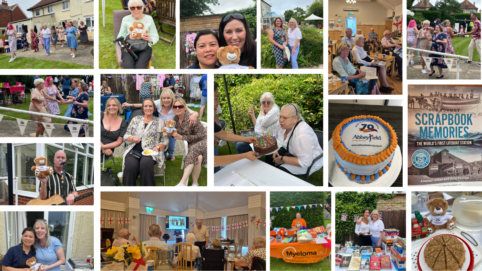 Collage of photos from Tamar House's summer fete and Halcyon House lifeboat station talk