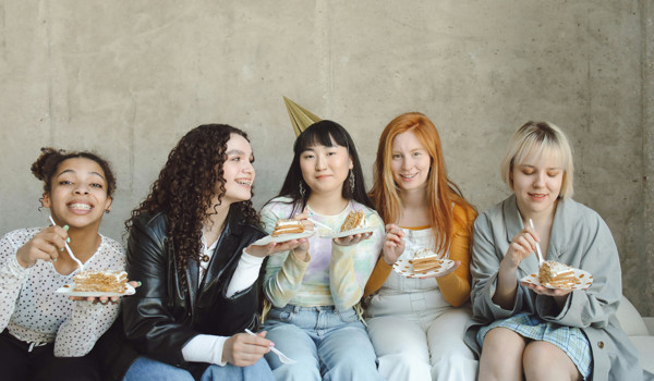 Women Enjoying A Birthday Party