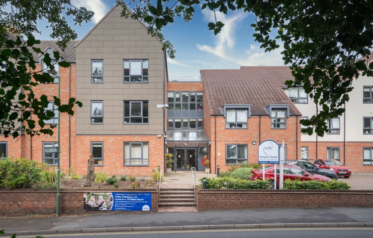 View of entrance to Hampton House, Independent Living in the West Midlands
