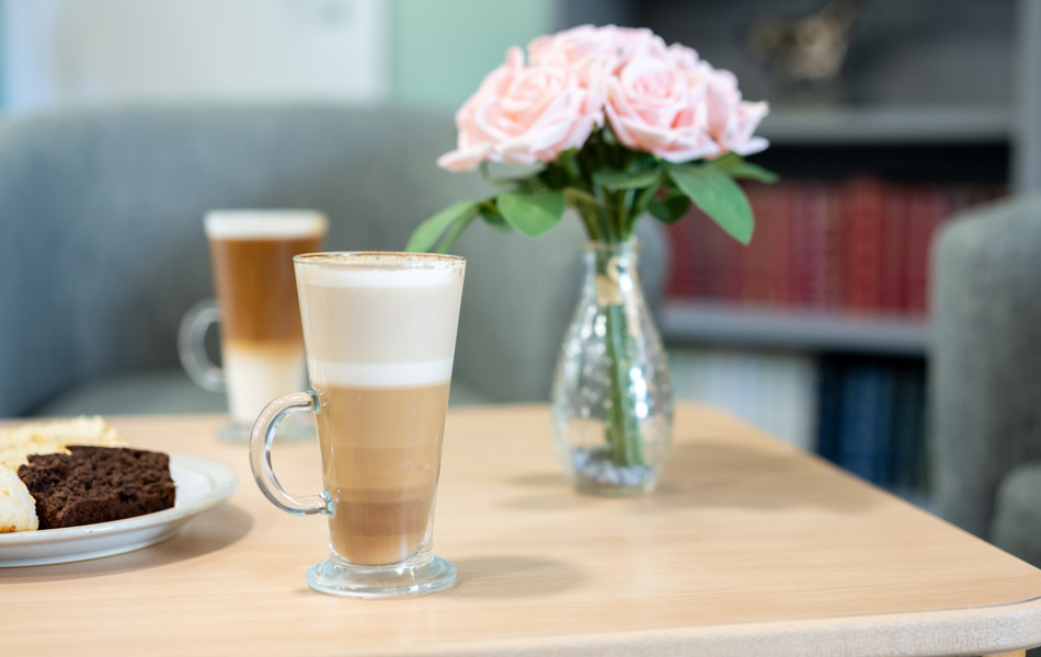 Lattes And Brownie At Sandwood Care Home