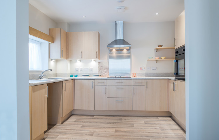 Large brightly lit modern kitchen area at Hope Bank View