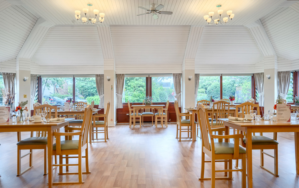 Resident dining room at Halcyon House, Formby