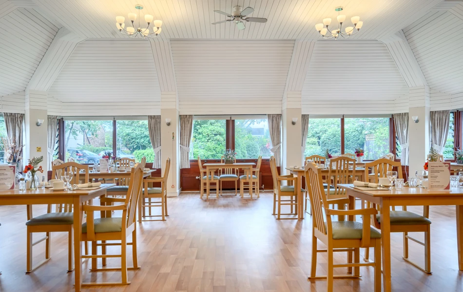 Resident dining room at Halcyon House, Formby