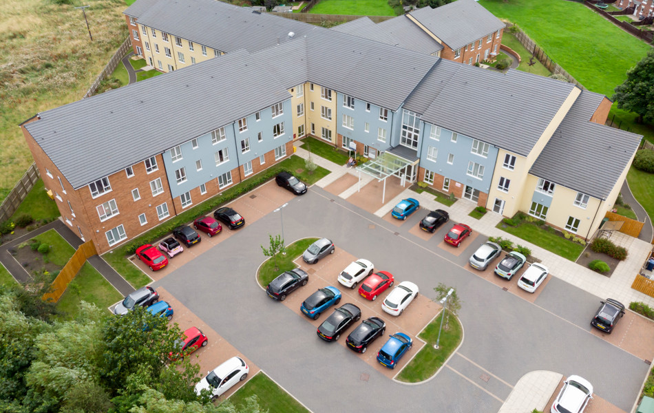 Aerial view of car park at Hope Bank View, Sunderland