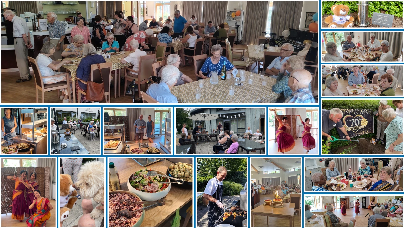 Collage of photos from Girton Green's 70th celebrations