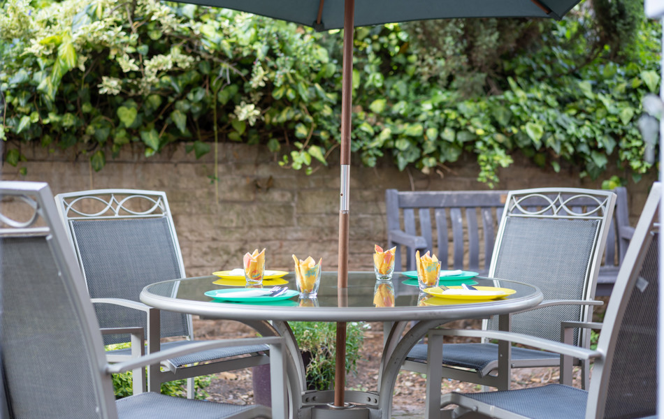 Garden Table And Chairs At Sandwood Care Home
