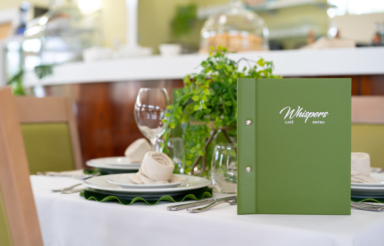 Table top view of restaurant at Girton Green Cambridge