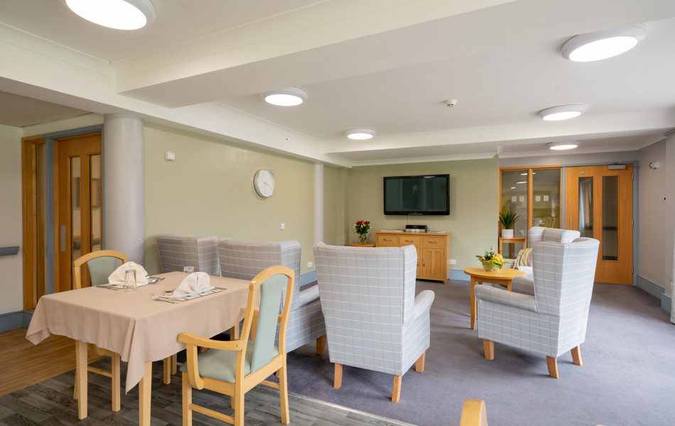 The lounge at Abbeyfield House, New Malden KT3 3RL