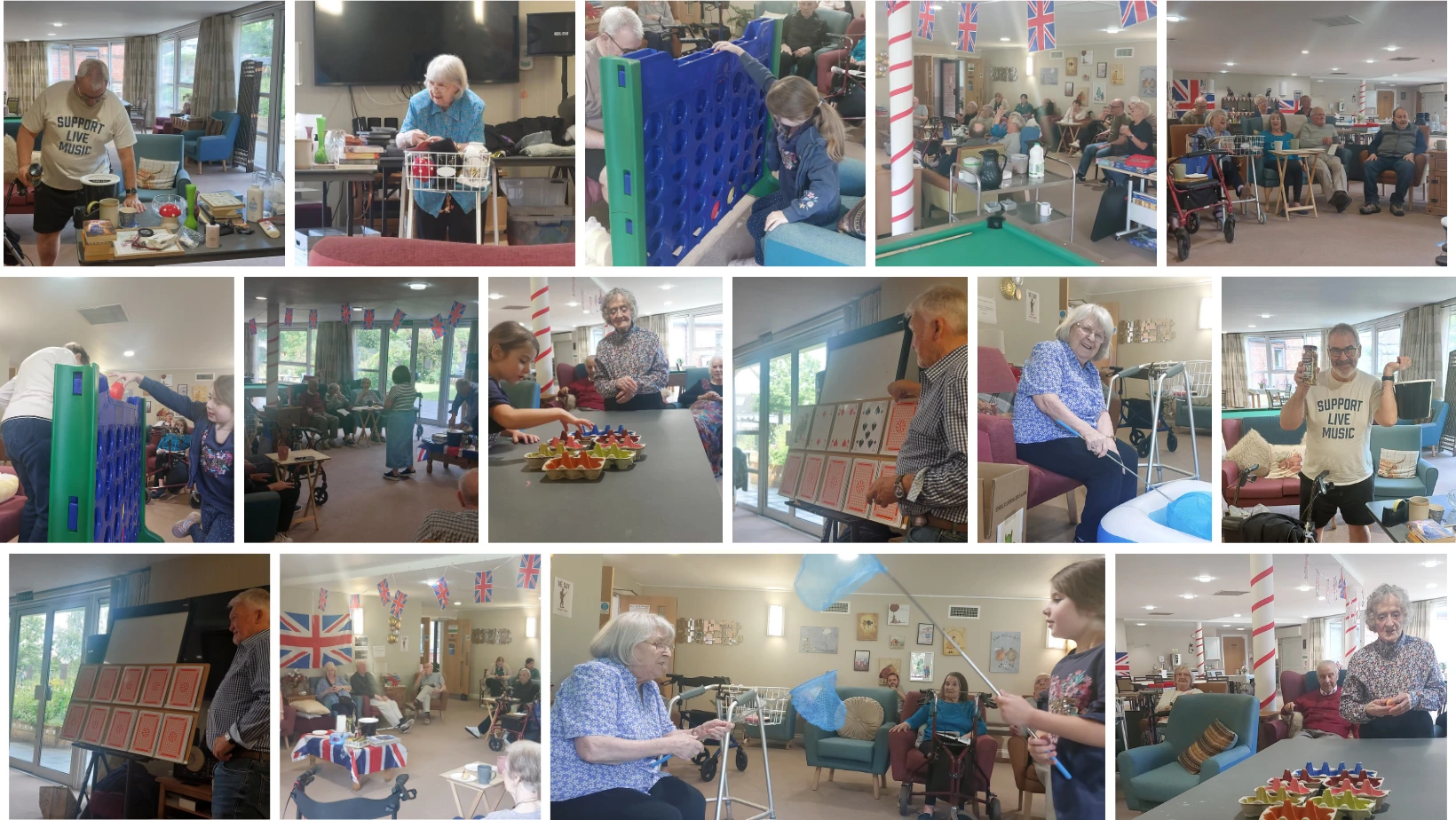 Collage of photos of the fundraising event at Hampton House