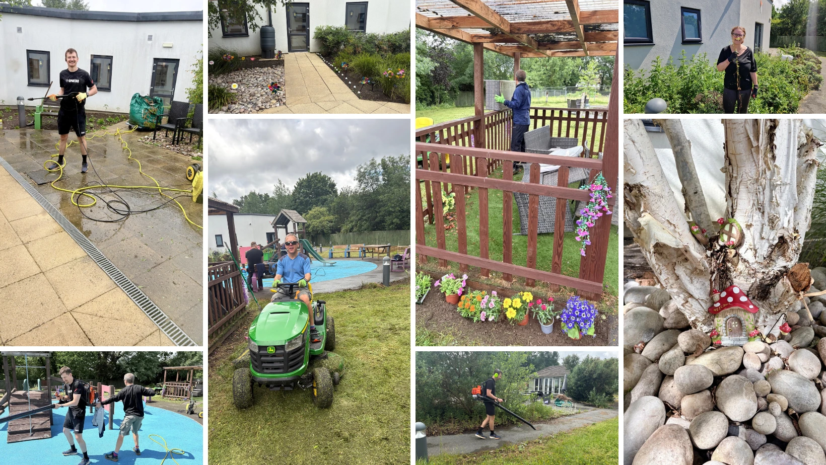 Collage of photos from Sorce volunteering day