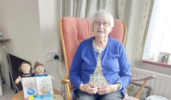 Patricia With Some Of Her Knitting