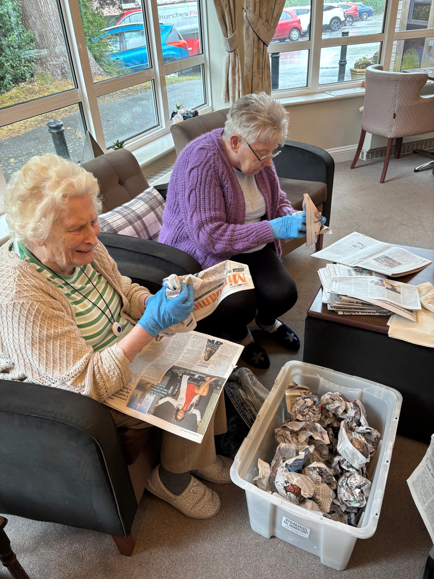 Westall House residents busy making their scarecrows