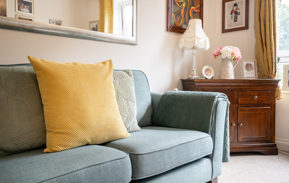 Lounge seating in an apartment at Hampton House