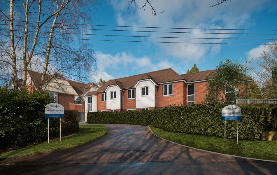 Front exterior view of Westall House, a dementia care home in Horsted Keynes
