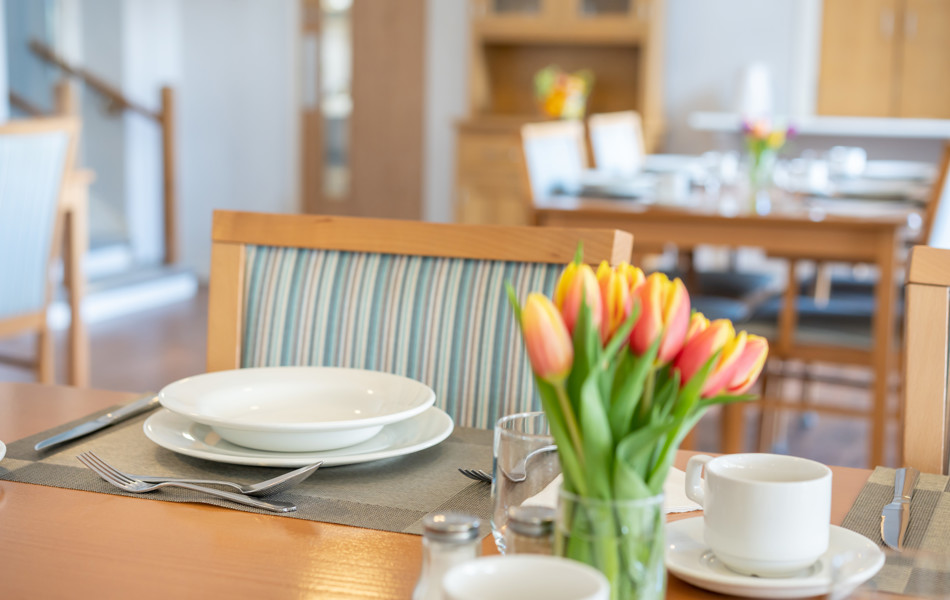 dining-room-set-for-lunch-at Abbeyfield House, Ulverston LA12 0BY