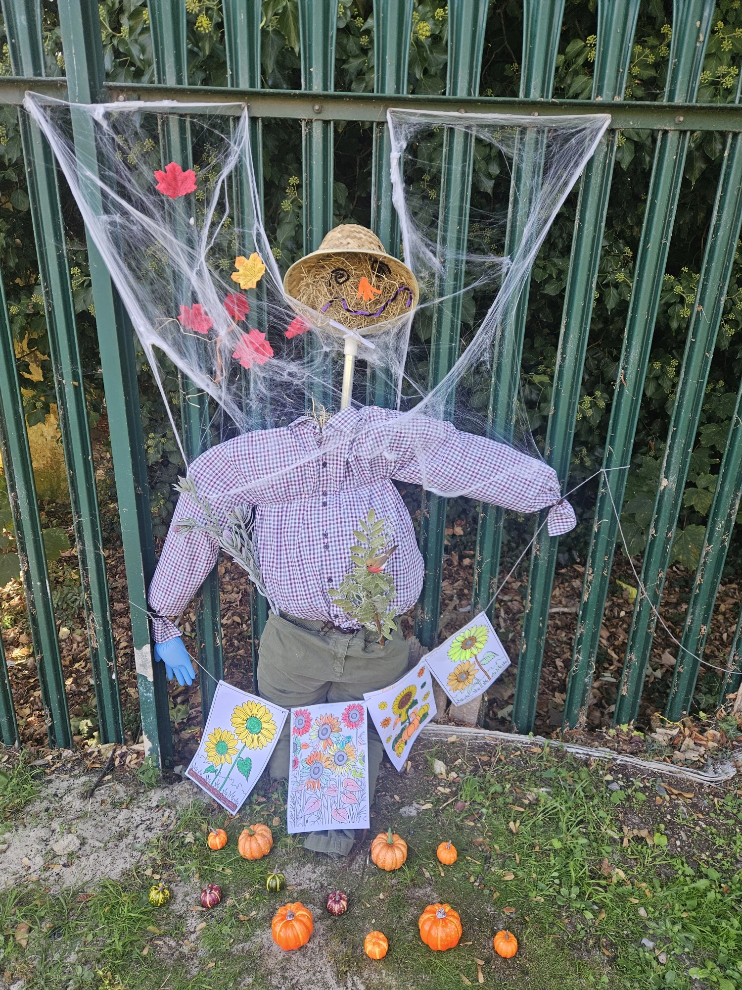 Scarecrow in the garden at Abbeyfield House New Malden