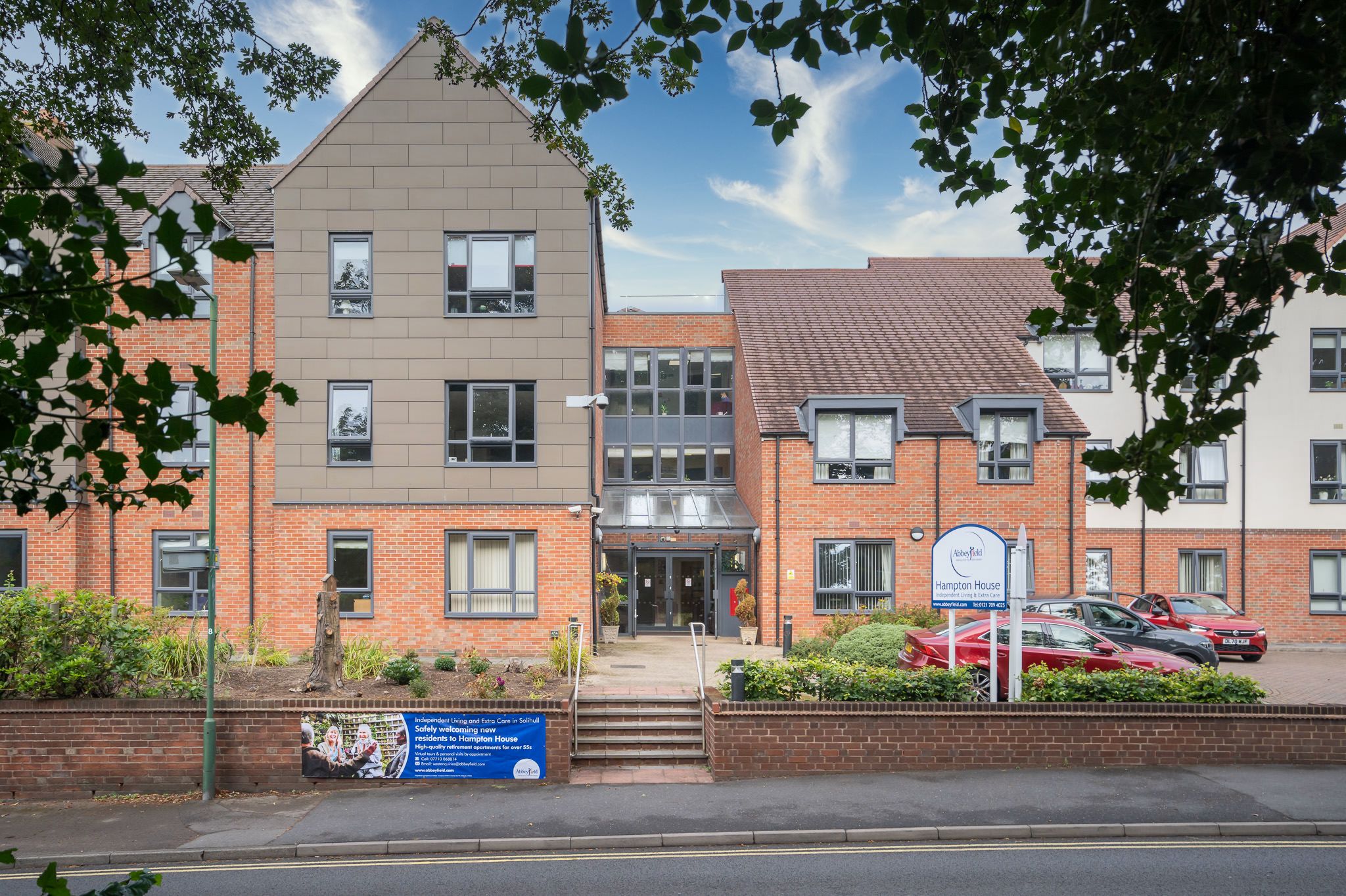 View of entrance to Hampton House, Independent Living in the West Midlands