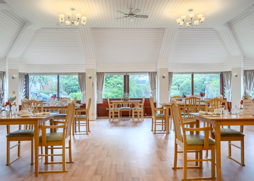 Resident dining room at Halcyon House, Formby