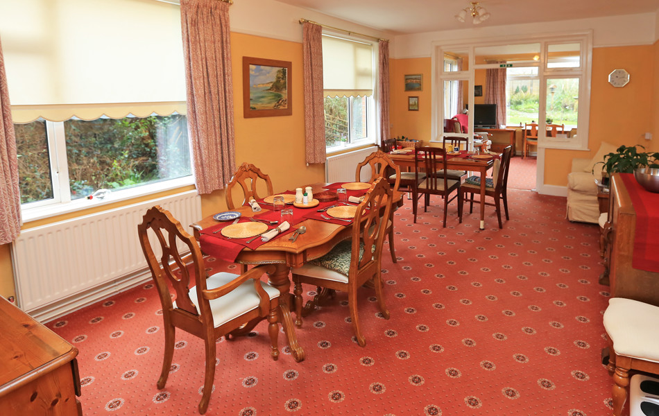 Lunch and dinner are served daily in the dining room