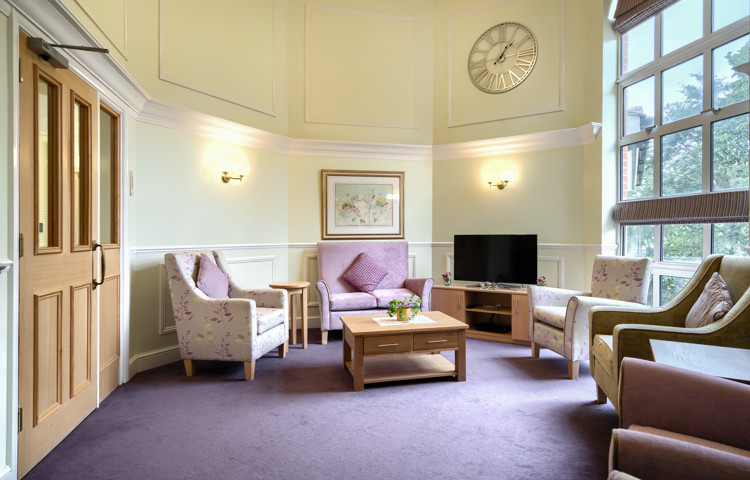 Lee House dome lounge with chairs table and TV